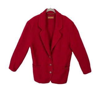 Geiger of Austria Women Wool Blazer Vintage Red 3 Button Size 38 US Medium Large